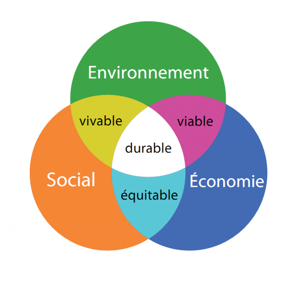 Schéma des piliers du développement durable