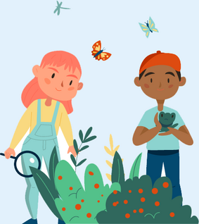 Dessin d’enfants dans la nature